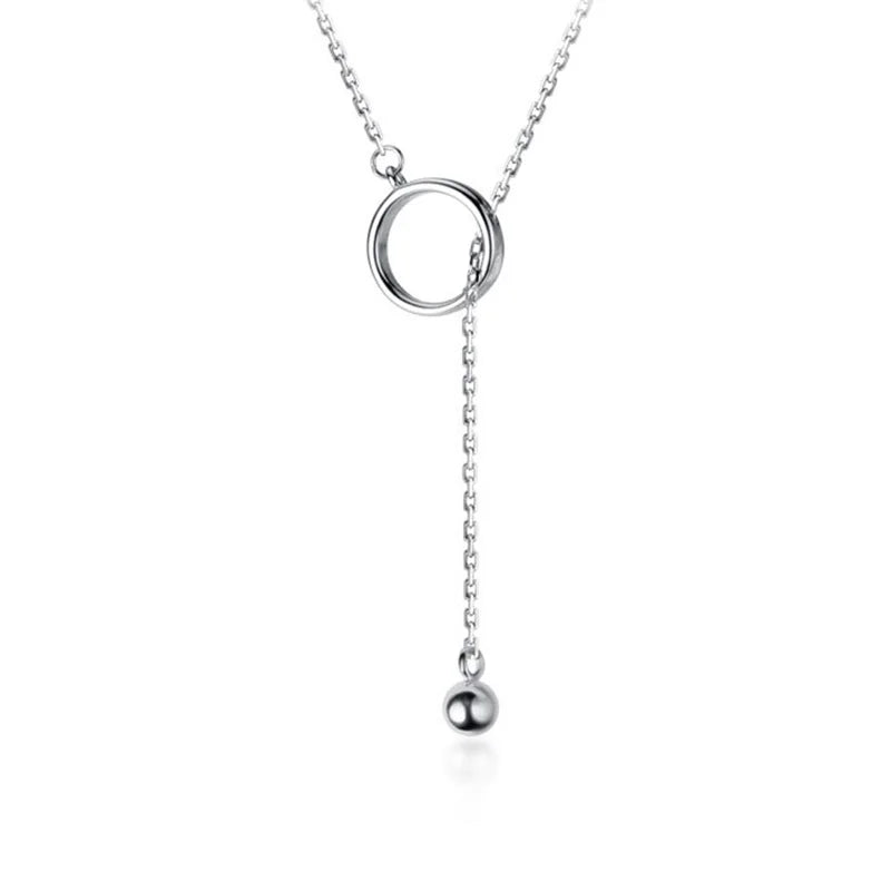 925 Silver Geometric Pendant Choker Necklace