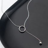 925 Silver Geometric Pendant Choker Necklace