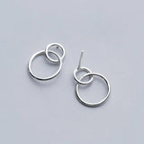 INZATT 925 Silver Round Stud Earrings Women Fine Jewelry