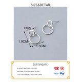 INZATT 925 Silver Round Stud Earrings Women Fine Jewelry
