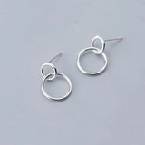 INZATT 925 Silver Round Stud Earrings Women Fine Jewelry