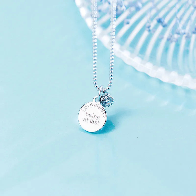 925 Silver Zircon Choker Pendant Necklace Women Wedding Party Gift