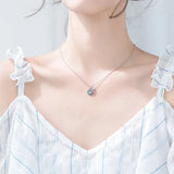 925 Silver Zircon Choker Pendant Necklace Women Wedding Party Gift