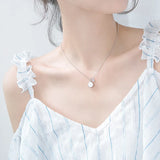 925 Silver Zircon Choker Pendant Necklace Women Wedding Party Gift