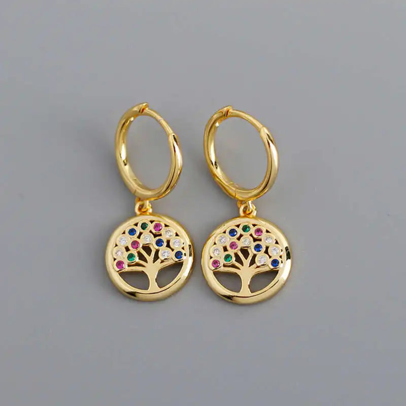 925 Sterling Silver Zircon Hoop Earrings for Women Party