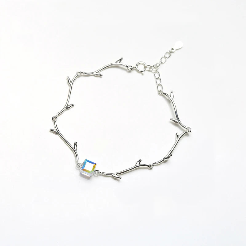 925 Sterling Silver Star Plane Charm Bracelet for Women