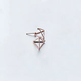 925 Silver Geometric Triangle Hoop Earrings Women Jewelry Three Colors