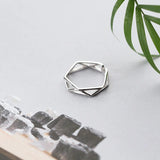 925 Silver Triangle Adjustable Ring Minimalist Jewelry