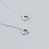 925 Silver Zircon Tassel Hoop Earrings Women Party Jewelry