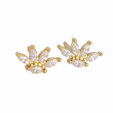 925 Silver Zircon Stud Earrings Classic Jewelry Minimalist Bijoux