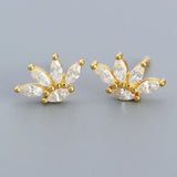 925 Silver Zircon Stud Earrings Classic Jewelry Minimalist Bijoux