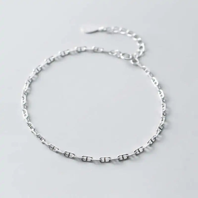 925 Silver Geometric Bracelet for Women Party Hiphop Fine Jewelry