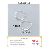 925 Silver Round Hoop Earrings Women Party Jewelry Gift