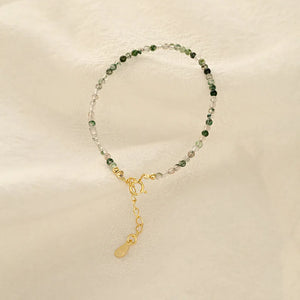 925 Silver Glass Bead Chain Bracelet Women Party Jewelry