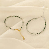 925 Silver Glass Bead Chain Bracelet Women Party Jewelry