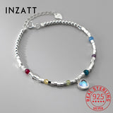 925 Silver Glass Heart Chain Bracelet for Women