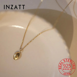 925 Silver Oval 14K Pendant Choker Necklace for Women