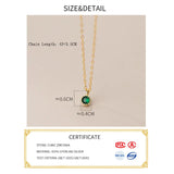 925 Silver Green Zircon 18K Choker Necklace Women Charm Jewelry