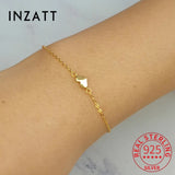 925 Silver Heart Chain Bracelet 14K Women Fine Jewelry