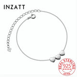 925 Sterling Silver Heart Chain Bracelet Classic Fine Jewelry
