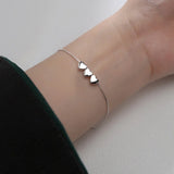 925 Sterling Silver Heart Chain Bracelet Classic Fine Jewelry