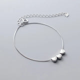 925 Sterling Silver Heart Chain Bracelet Classic Fine Jewelry