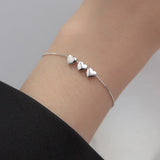 925 Sterling Silver Heart Chain Bracelet Classic Fine Jewelry