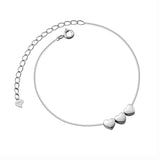 925 Sterling Silver Heart Chain Bracelet Classic Fine Jewelry