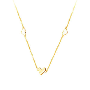 925 Silver Heart Chain Choker Necklace for Women Classic Jewelry
