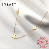 925 Silver Heart Chain Choker Necklace for Women Classic Jewelry