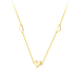 925 Silver Heart Chain Choker Necklace for Women Classic Jewelry