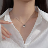 925 Silver Heart Choker Necklace for Women, Classic Fine Jewelry