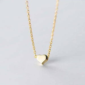 925 Silver Heart Pendant Choker Necklace Women Bohemian Jewelry