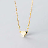 925 Silver Heart Pendant Choker Necklace Women Bohemian Jewelry