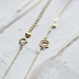 925 Silver Zircon Heart U Bracelet 14K Chain