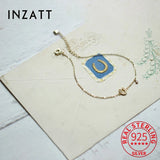 925 Silver Zircon Heart U Bracelet 14K Chain