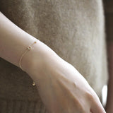 925 Silver Zircon Heart U Bracelet 14K Chain