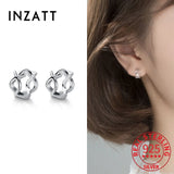925 Silver Cross Hoop Earrings Women Punk Jewelry