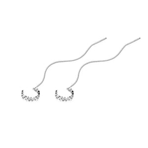 925 Silver Hollow Geometry Drop Earrings Women Fine Jewelry Accessories