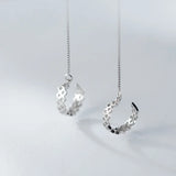 925 Silver Hollow Geometry Drop Earrings Women Fine Jewelry Accessories