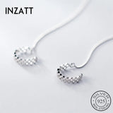 925 Silver Hollow Geometry Drop Earrings Women Fine Jewelry Accessories