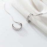 925 Silver Hollow Geometry Drop Earrings Women Fine Jewelry Accessories