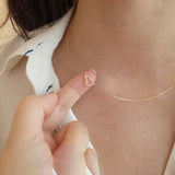925 Silver Hollow Heart 14K Choker Necklace