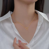 925 Silver Heart Bead Choker Necklace Women Fine Jewelry Minimalist