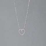 925 Silver Heart Bead Choker Necklace Women Fine Jewelry Minimalist