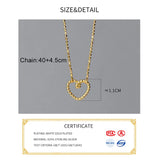 925 Silver Heart Bead Choker Necklace Women Fine Jewelry Minimalist