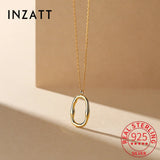 925 Silver Hollow Oval Necklace Women's Jewelry