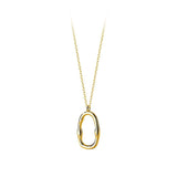 925 Silver Hollow Oval Necklace Women's Jewelry