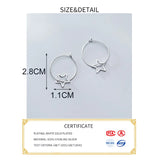 INZATT 925 Silver Star Hoop Earrings Women Jewelry Minimalist Gift