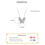 925 Silver Zircon Butterfly Choker Necklace Fine Jewelry